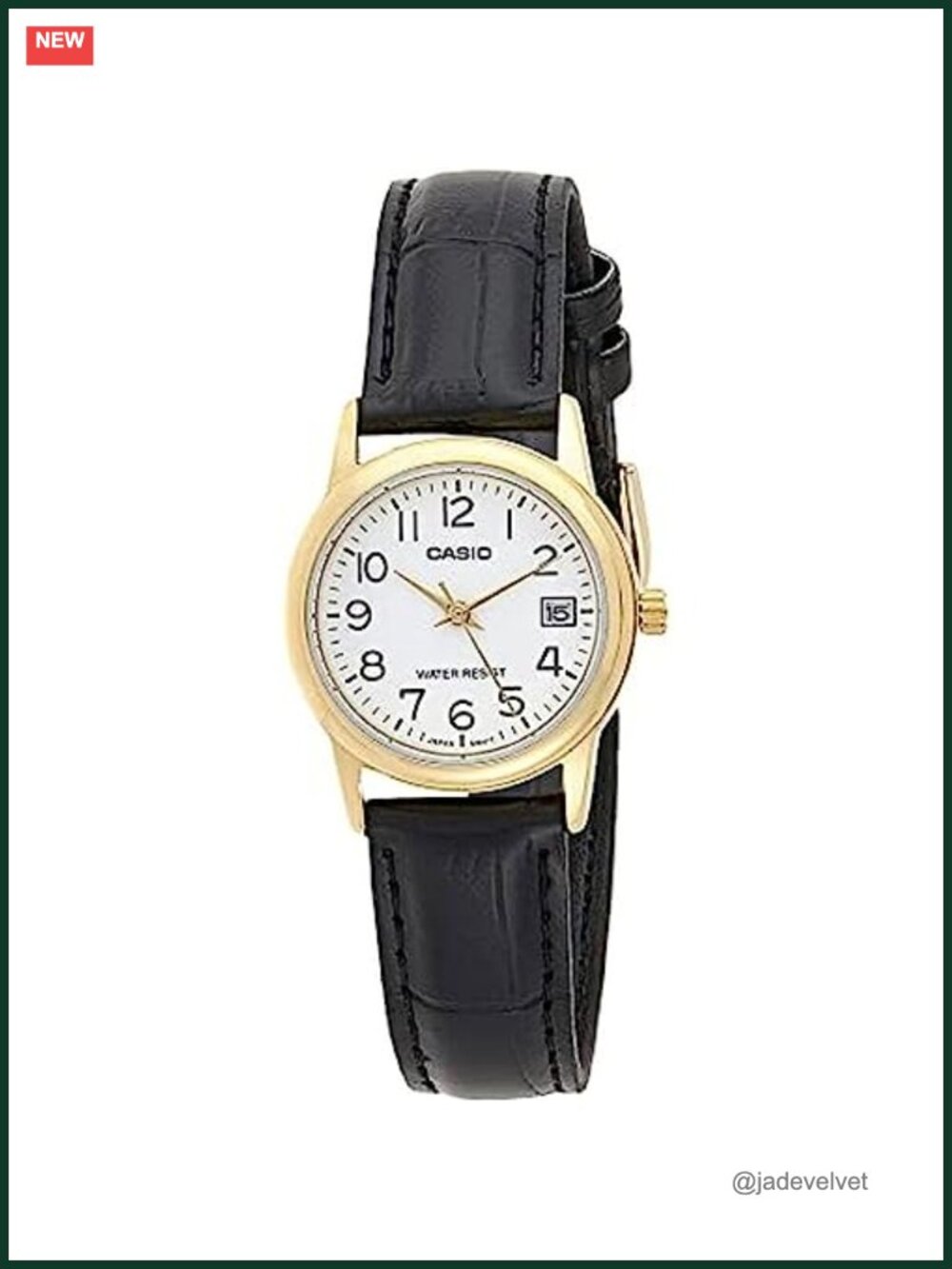 Casio Women's Quartz Analog Watch with Leather Band and Date Display